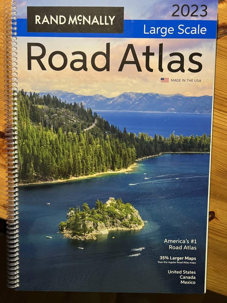 Usamos el Road Atlas de Rand McNally, para la preparación de la ruta a Yellowstone y Glacier Park
