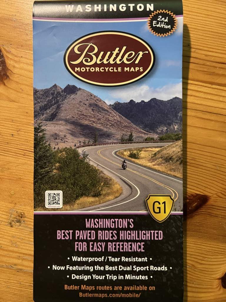 Butler maps, essential for any motorcycle trip across the USA, and we bought all 4 for the states we'd be riding through: Washington, Idaho, Montana and Wyoming