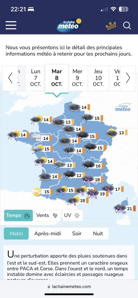 En Aspet al sur de Francia, yendo a Lapalisse. Francia, en lluvia con tormentas, por donde pasar?