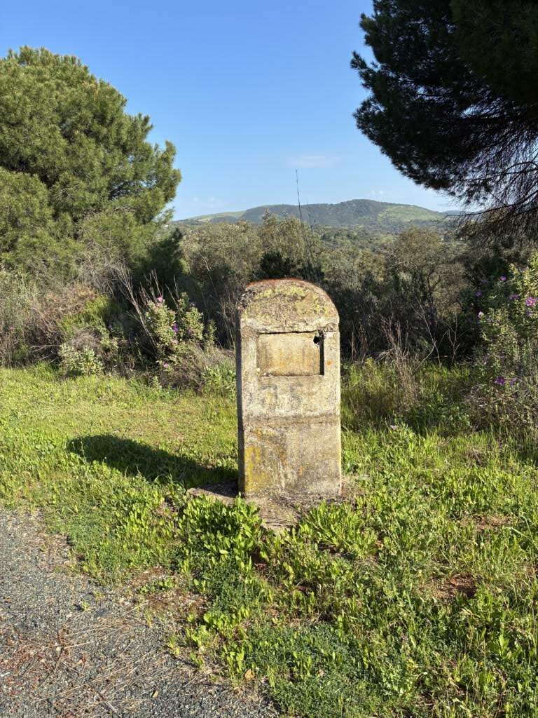 Mojones de los de antes ... todavía existen, aunque casi irreconocibles. Este estaba yendo al Pedroso en Sierra Morena