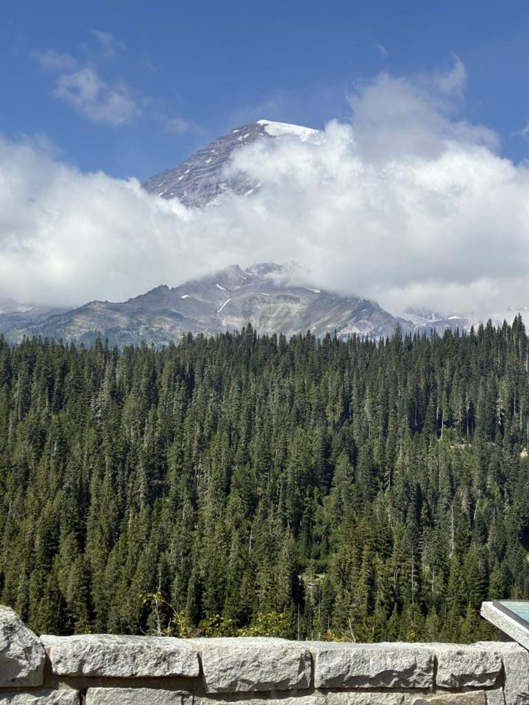 Mt Rainier, impresionante cuando lo ves así. El parque nacional es precioso con cafetería arriba donde acaba la carretera.